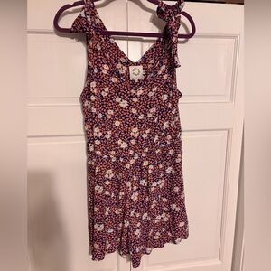 Floral Tie Sleeve Romper